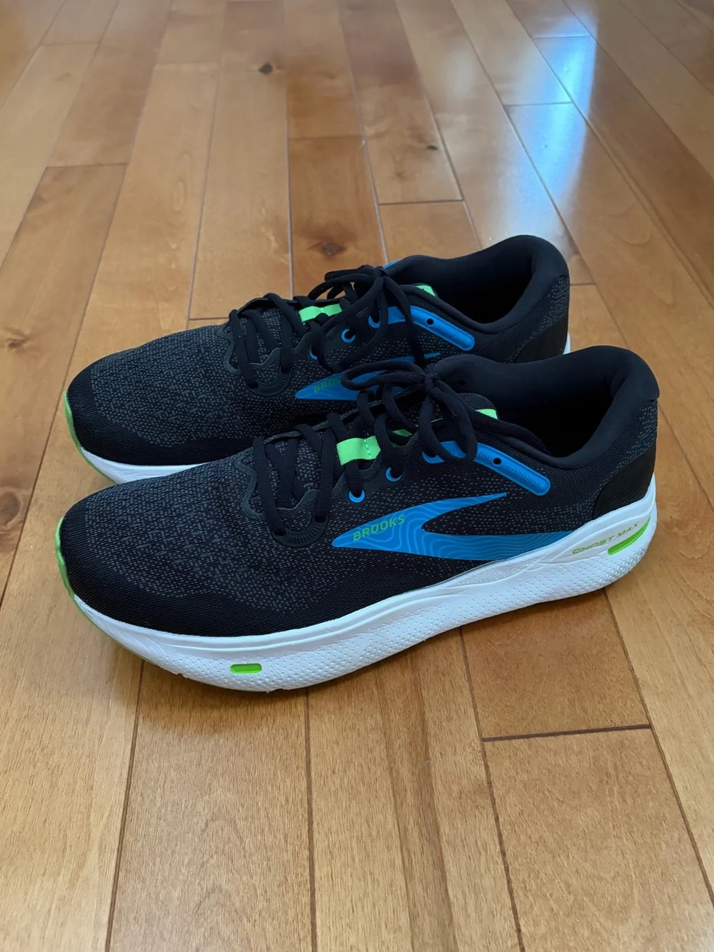 Brooks Ghost Max SE Men’s Walking Running Shoes Black Atomic Blue Size 12